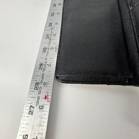 Stone Mountain Embossed Paisley Black Leather Wallet Wristlet Clutch 7-1/2" X 4" - Picture 10 of 12